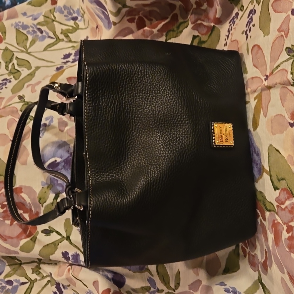 DOONEY & BOURKE BLACK PEBBLE GRAIN LEATHER SATCHEL